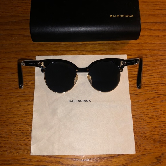BALENCIAGA Round 51mm Sunglasses BA128 05A - Picture 8 of 10